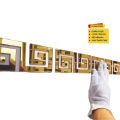 Self Adhesive Acrylic Golden Mirror Wall Art Antique Style Home Decoration Available in 6, 12, 24, 48, 96 Pcs. 