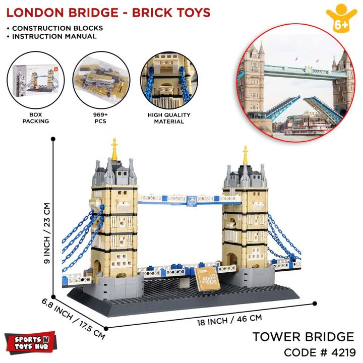 Tower Bridge Construction Building Blocks For Boys & Girls Wange 4219 Architecture Bricks Creative Gift Toys Set London Famous Bridge Tower Model Toy For Kids And Children