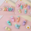 6Pcs/Lot Cute Cartoon Cat Highlighters School Office Stationery Students Drawing Supplies Kawaii Ice Cream Mini Paint Marker Pen. 