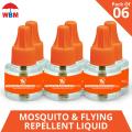 WBM Mosquito Repellent Liquid Refill - 45ml Each | Mosquito Liquid Refill 360 Nights Protection Pack of 6. 
