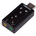 USB 2.0 7.1-Channel Virtual USB 3D Stereo Audio Adapter External Sound Card with 3.5 mm Audio and Microphone Ports, Internal Amplifier and Volume Controls. 
