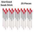 Disposable Sterile Swab Sticks (10-100 Pack) - Wooden Swabs in Plastic Tubes for Cleaning & Laboratory Use. 