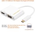 USB C to HDMI VGA Adapter, Type C to VGA to USB C Thunderbolt 3 for Dual Monitor Adapter. 