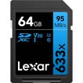 Lexar Professional - 64GB - 633x - SDXC UHS-I Card – Upto Read 95MBs - Write 45MBs / U3 / C10 / V30 / High Quality 1080p HD/3D/4K Video/DSLR - BLUE SERIES. 