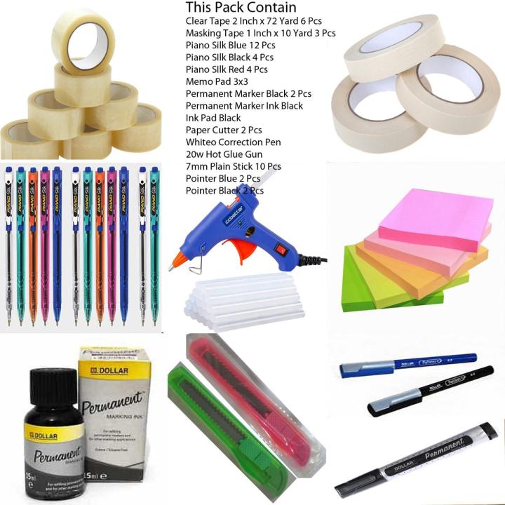Stationery Pack 02 / Pack Of Stationery Item 51 Pcs / Art # SS-SI02-51P