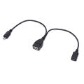 Baoer 2 In 1 Micro Usb Otg Data Cable Host Power Y Splitter Can Be Externally Powered For Mobile Phone Tablet Compatible For Android Windows. 
