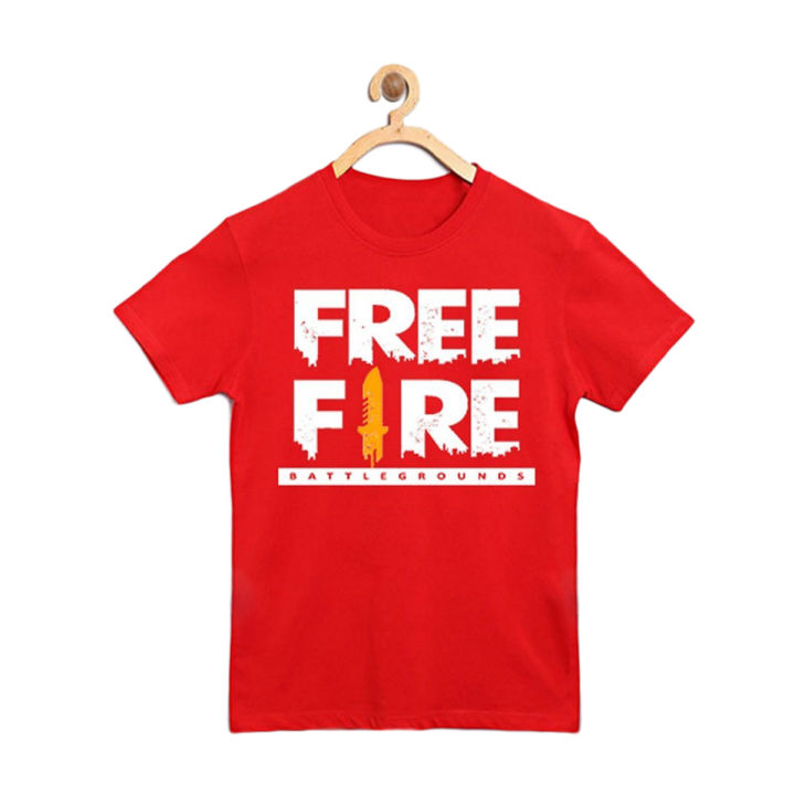 The Shop - FREE FIRE T Shirt For Boys & Girls Kids, Round Neck Half Sleeves T-Shirt - FF-BG1