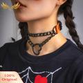 Super Choker Collar Double Layer Fashion Hip-pop Love Heart Choker Necklace. 