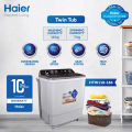 Haier HTW 110-186 10KG Top Load Twin Tube Semi Automatic Washing Machine With Official Warranty. 