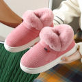 Plush Cotton Shoes for Men and Women Winter Warm Fleece-Lined Thickened Home Non-Slip Confinement Ankle Wrap Cotton Slippers Indoor Home. 