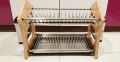 BTC Wooden Stainless Steel Open Dishwasher Rack with Drainer Tray. 