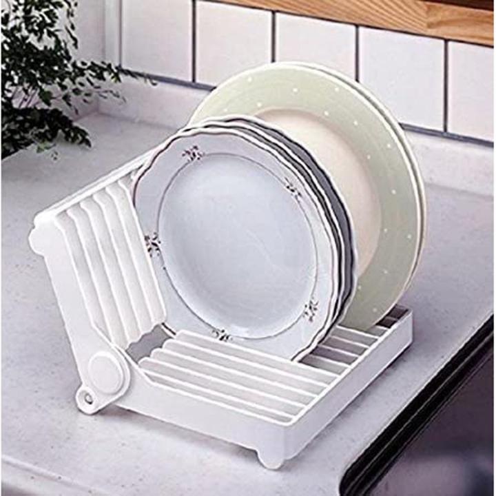 Folding Plastic Kitchen Dish Rack Stand for Kitchen Dinner Plate Holder