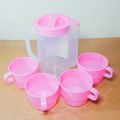 Areeha Plastic Jug for Water and Juice with 4 cups - Water Jugs - Juice jug ( Randomly Color Will Be Sent ). 