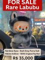 Rare POP MART Labubu – Rainbow Eyes (Hidden Edition) | 100% Original Designer Vinyl Figure with Dark Grey Furry Suit – Extremely Limited!. 