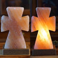 7 Color Changing USB Himalayan Salt Cross shape Lamp for Home Decoration, Pink salt lamp, Salt lamp bulb, Rock salt lamp, Asthma and Allergy Patients to Clean room Atmosphere. Glory Art. 