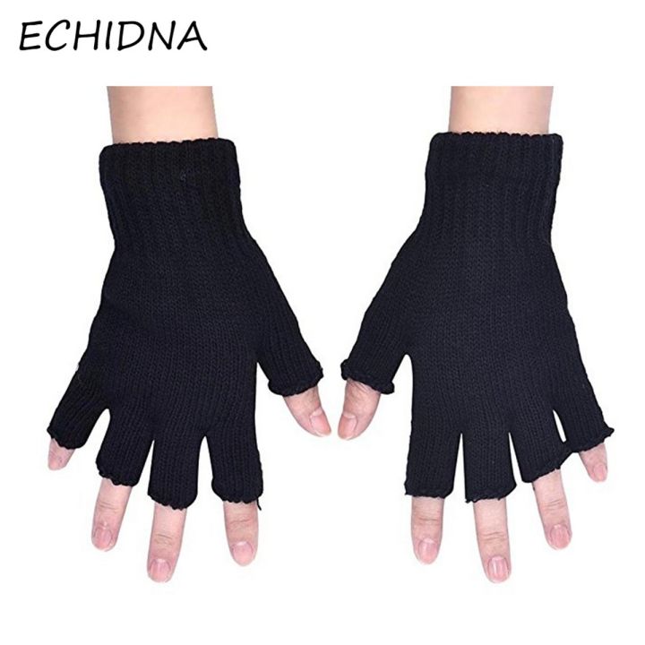 Men Women Fingerless Half Finger Stretch Winter Gloves Christmas Present