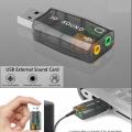 External 3D USB Sound Card 5.1 Channel Audio Card Adapter 3.5mm Speaker Microphone. 