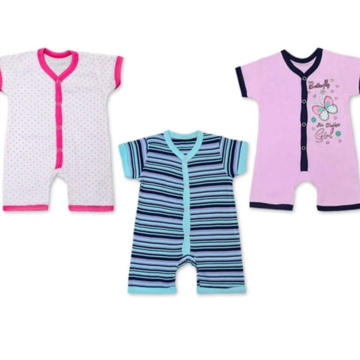 Carters pack of 3 Half Sleeves Baby Romper Bodysuit for Newborn , Baby Boy and Baby Girl ,Infants ,Full length Sleep suit Brand New Toddler Newborn Baby Boy Girl Infant Romper Jumpsuit