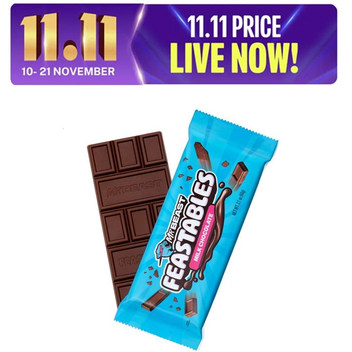 Mr Beast Milk Chocolate Bar Feastables – 60g | Creamy & Nutty | Import ...
