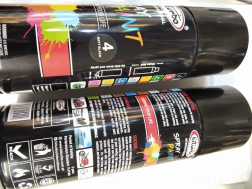 Matte Black Paint No.4, Spray Paint for Multipurpose uses & Mat finish by Biturbo