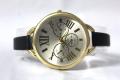 Black  Leather Silver Dail  Watch For unisex. 