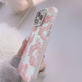 Moonlight Cartoon laser pink dragon relif 3D cute shockproof happy new year phone case for iphone 11 12 promax 13 14 15 pro max plus cover. 