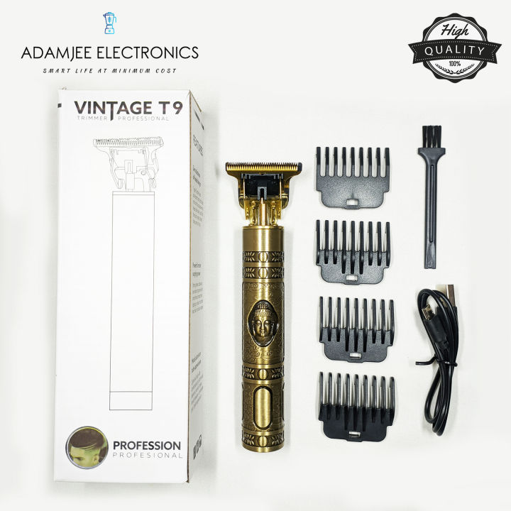 T9 Hair Clipper & Hair Trimmer Professional - Rechargeable Beard Trimmer & Styler - T Blade Titanium 0mm Cut Cordless