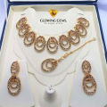 New Fancy Bridal Jewellery Set For Girls / Women - Bridal Necklace - Drop Earrings Pair And Tika Jewellery Set. 