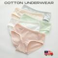 Women MId Waist Cotton Panties Underwear Seluar Dalam Wanita Light Morandi Colour. 
