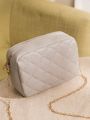 Shein- Minimalist Quilted Chain Crossbody Bag- Grey. 