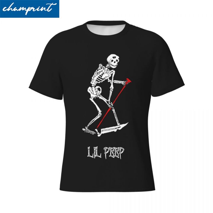 Lil Peep skeleton T shirts for men women polyester novelty T-shirt o neck tee shirt short sleeve tops graphic printed