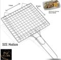 Bar B Q Stainless Steel Hand Grill For Fish and Chicken Meat Grill Grill pan. 