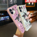 JIUMOO For iPhone 11 11 Pro 11 Pro Max Case Cartoon Cute Kuromi Pattern Soft Luxury Plating Phone Cases Edge Pattern Design Shockproof Shell Full Cover Camera Protection Casing. 