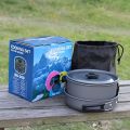 New Portable Cooking Set Outdoor Picnic Camping Cookware set Mess kit Folding Cooking set stainless steel Lightweight 10/11 Piece Durable Pot Pan Bowls Spark with Nylon Bag for camping Hiking Backpacking Outdoor Cook Equipment Set with Teapot SY-300. 