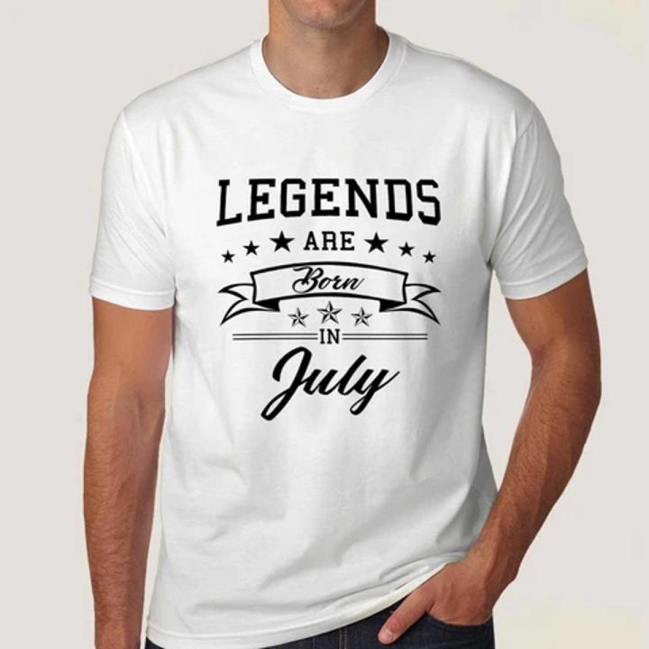 Legends are born in July Men's cotton  T-shirt