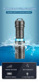 Professional Diving torch for deep underwater diving, spearfishing, free diving scuba. for better vision under water. 
