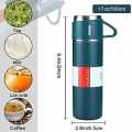 Imported Double Insulated Vacuum Flask with Single Cup (750ml) - Keeps Temperature Same for 5-8 Hours, Perfect for Hot/Cold Beverages on-the-go. 