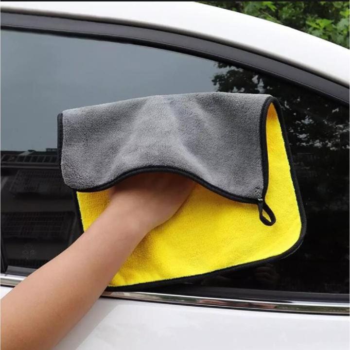 Double Side Microfiber Cleaning cloth / towel – Gray and Yellow Color (Size: 40x40 cm) Microfiber Cloth For Cars, Bikes, Kitchen & Home Cleaning Purpose