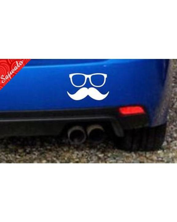 Mustache And Glasses Sticker  - For Car