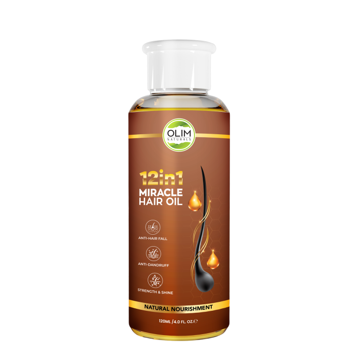 Olim Miracle Hair Oil - 12 Herbs Powerful Hair Treatment Oil for Anti Hair Fall, Anti Dandruff, Hair Growth, Hair Care 120 ML