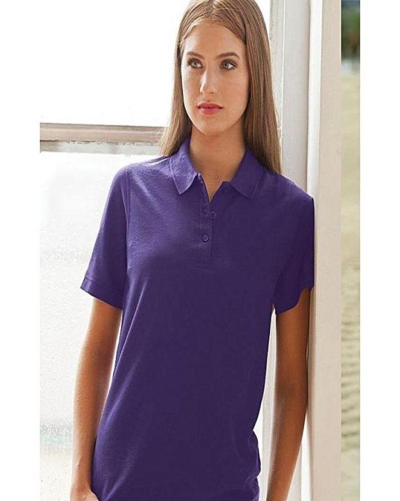 Purple Cotton Polo Shirt For Women