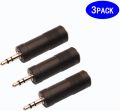 Jack Plug Adapter 3.5 mm Headphone Jack to Jack 6.35 mm Connector Female AUX Cable Converter Coupling Compatible with îPhòné, MP3, Laptop, Sámsùng Gáláxy S8, Hùáwei, OnePlus (Pack of 3). 