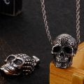 Retro Stainless Steel Mens Punk Skull Pendant Necklace For Men Domineering Halloween Accessories Gothic Biker Jewelry Male New. 
