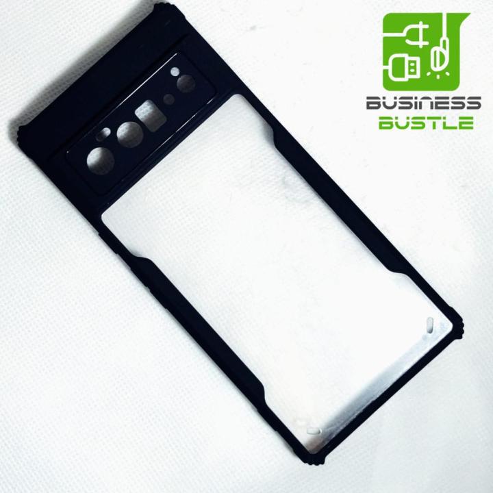 Google Pixel 6 Pro Case ipaky Protecticve Anti-Shock Clear Transparent Cover - Black