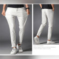 Cotton Jeans White Pants for Men Classic Material Pure White Color Formal and Party wear College wear Office wear. 