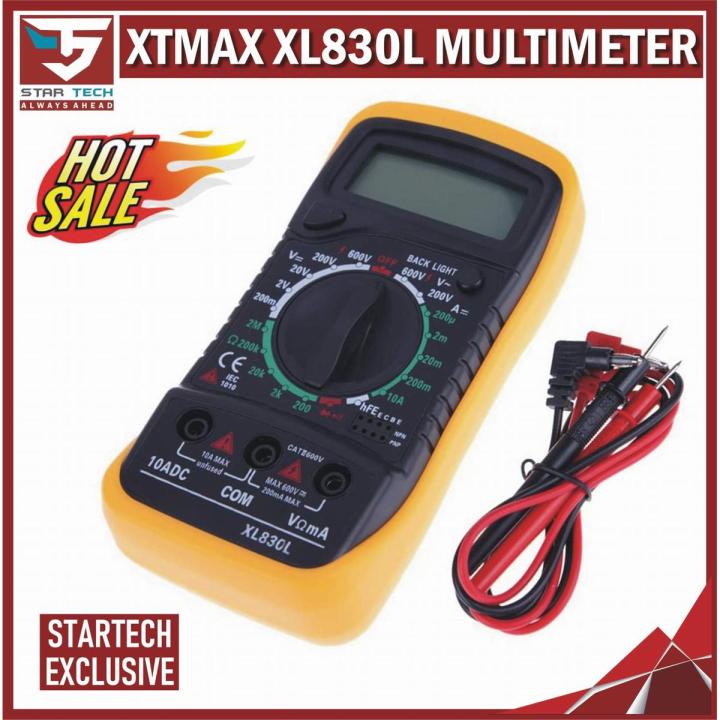 XTMAX XL830L Digital Multimeter, Multi Meter Manual Ranging Includes Volt Meter Digital, Ammeter, Ohmmeter with Backlight LCD