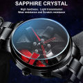 Men Waterproof Sports Car Wheel Hub Design Steel Band Quartz Watch Wristwatch. 