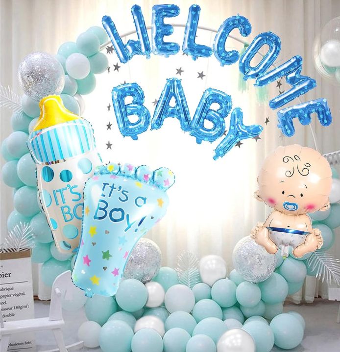 New Born Baby Shower Boy Girl Decorations Set welcome baby boy Girl It's a Boy It's a Girl oh baby Boy Girl Balloons Gender Reveal Kids Birthday Party Baby Shower Accessories