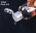 Pack of 6 Empty Plastic Push Bottle 120ml for Oil Hair Oil & Lotion Bottles. 
