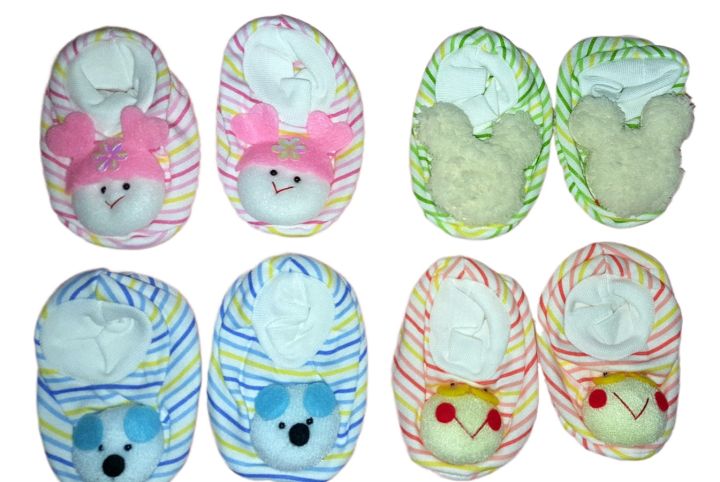 1 Pair - Newborn Baby Booties  (New Born Babies Stuffed Socks)
